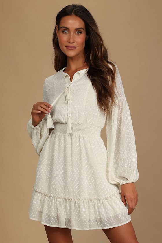 dreamy long sleeve mini dress