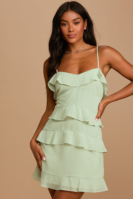 Kelly green tiered dress Clearance