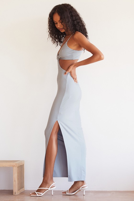 Light blue bodycon maxi dress cheap