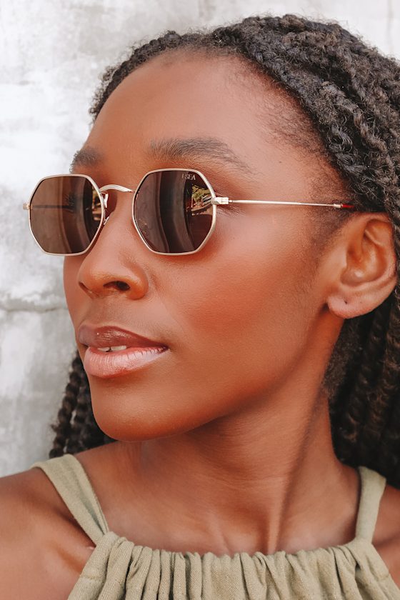 Jones Gold Hexagon Sunglasses 1