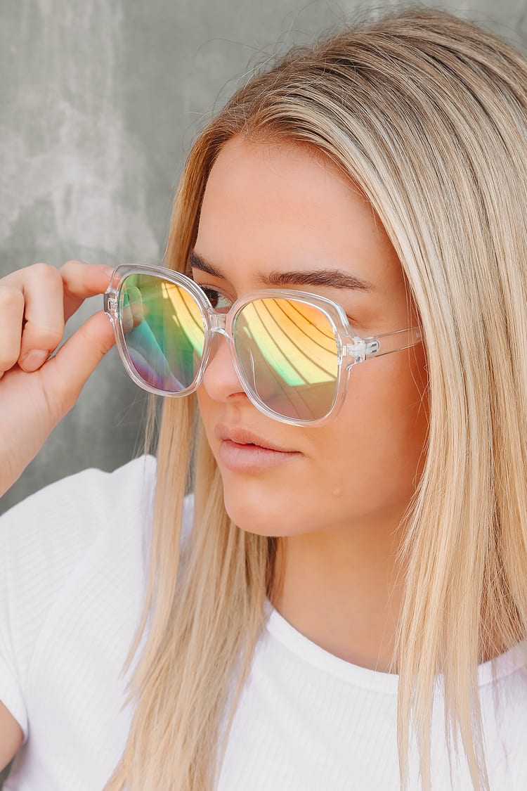 In the Clear Square Mirrored Sunglasses