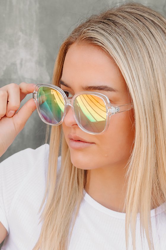In the Clear Square Mirrored Sunglasses 1
