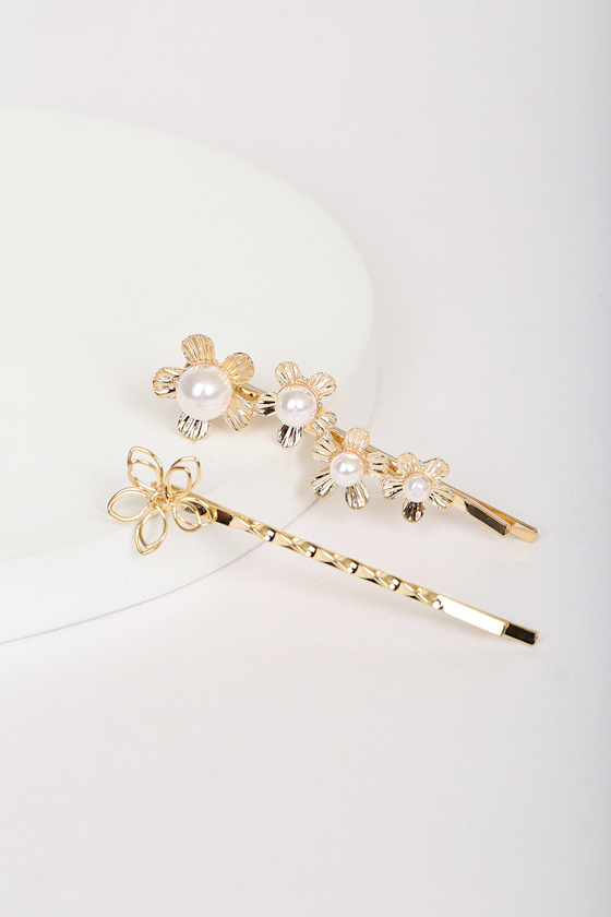 Luxe Story Gold and Pearl Hair Pin Set 1