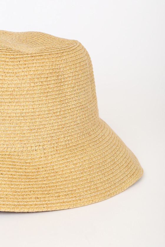 Bon Voyage Babe Tan Straw Bucket Hat - thumbnail 4