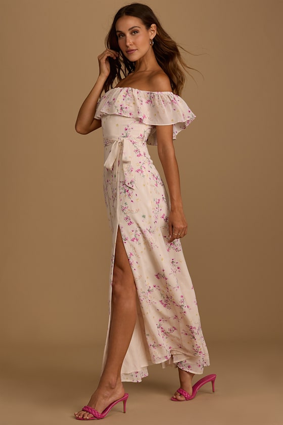 lulustefyさま Shop the Manhattan Summer Tied Shoulder Ruffle Maxi Dress White