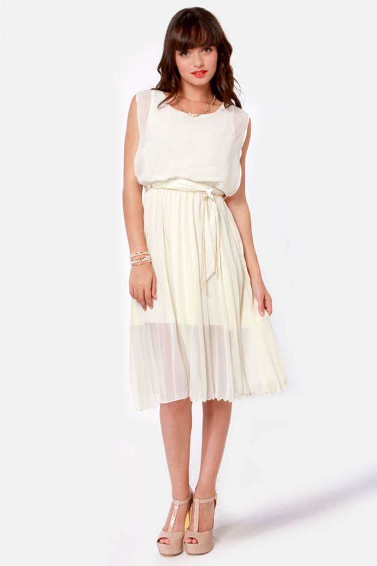 Lovely Ivory Dress - Midi Dress - Grecian Dress - $47.00 - Lulus
