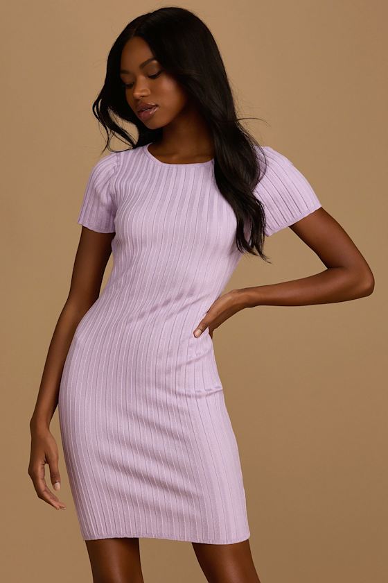 Rush Back to You Lavender Ribbed Backless Bodycon Dress 7