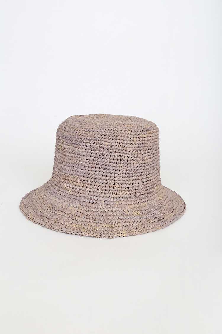 Wyeth Aden - Grey Bucket Hat - Straw Bucket Hat - Straw Sun  display picture 1