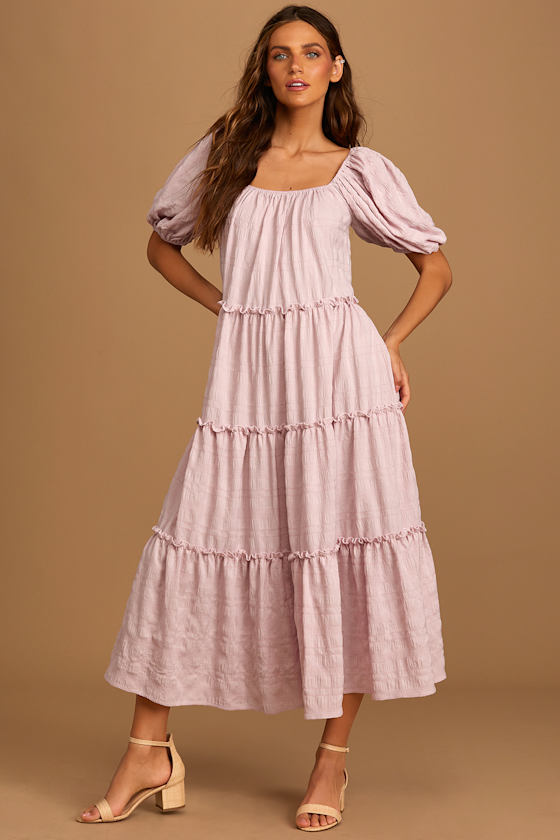 Tiers My Dear Blush Puff Sleeve Tiered Maxi Dress 2