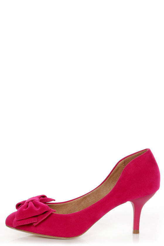 Restricted Sofia Fuchsia Bow-Topped Pointed Pumps - $58.00 - Lulus