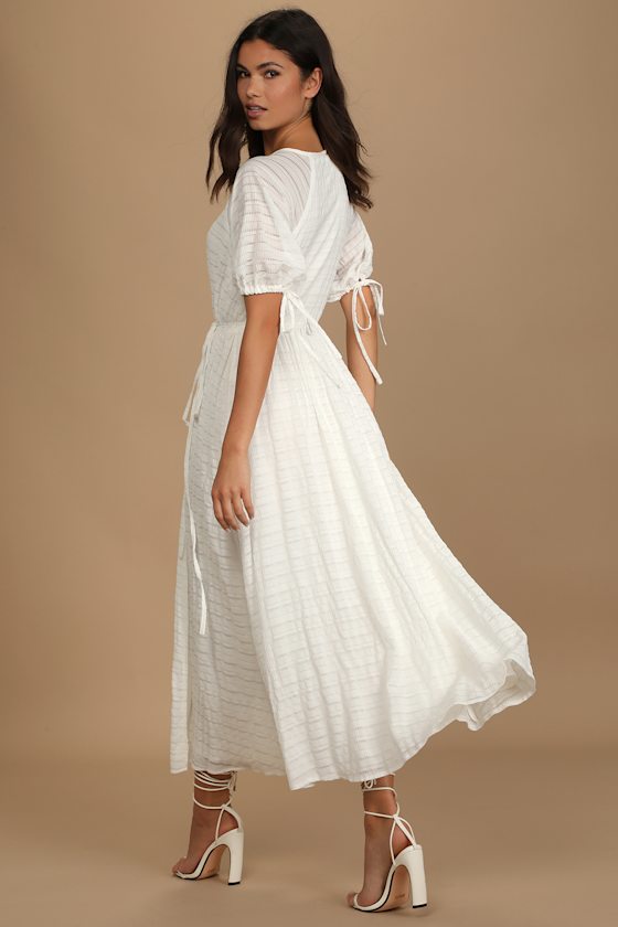【GRAILZ】BLISSFUL PUFF DRESS [WHITE] White Puff Sleeve Dress - Skater Dress - Shirred Dress