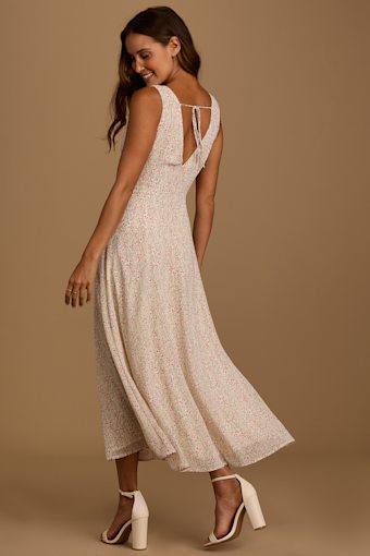 Your Only Darling Ivory Floral Print Sleeveless Midi Dress 5