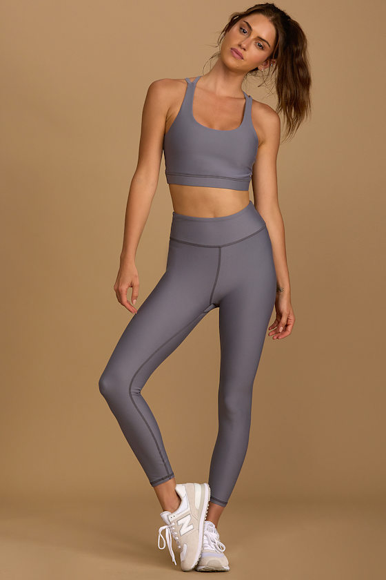 MVP Moves Slate Blue High Waisted High Impact Leggings 12