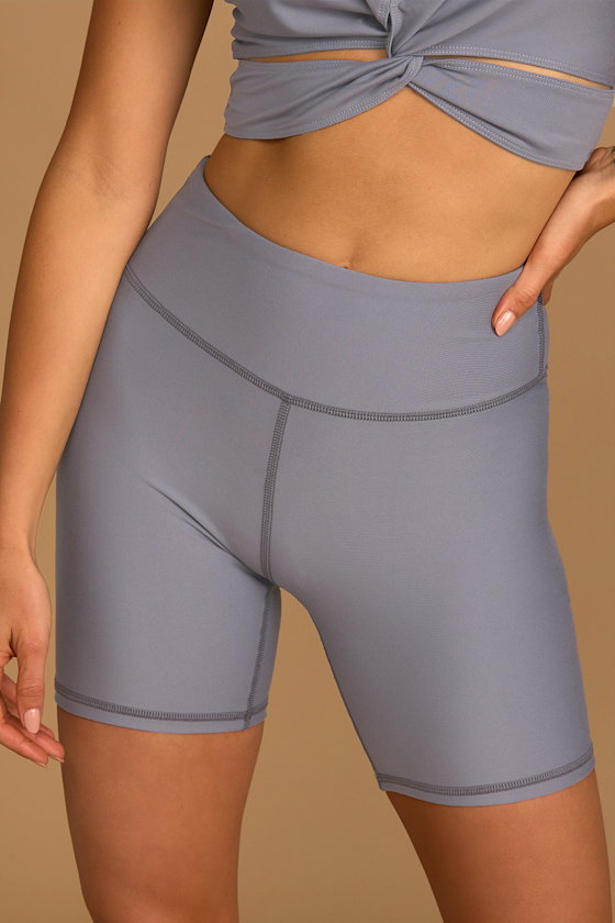 MVP Moves Slate Blue High Waisted High Impact Biker Shorts 10