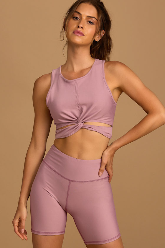 MVP Moves Mauve High Waisted High Impact Biker Shorts 7