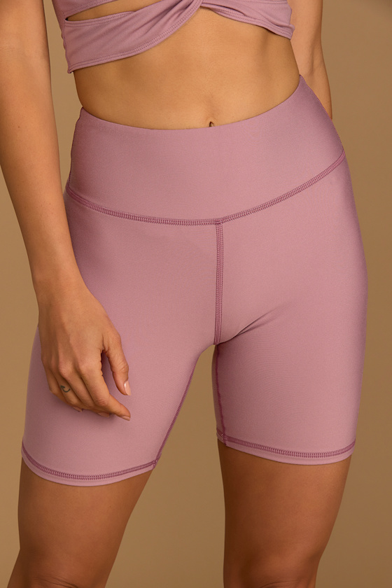 MVP Moves Mauve High Waisted High Impact Biker Shorts 8