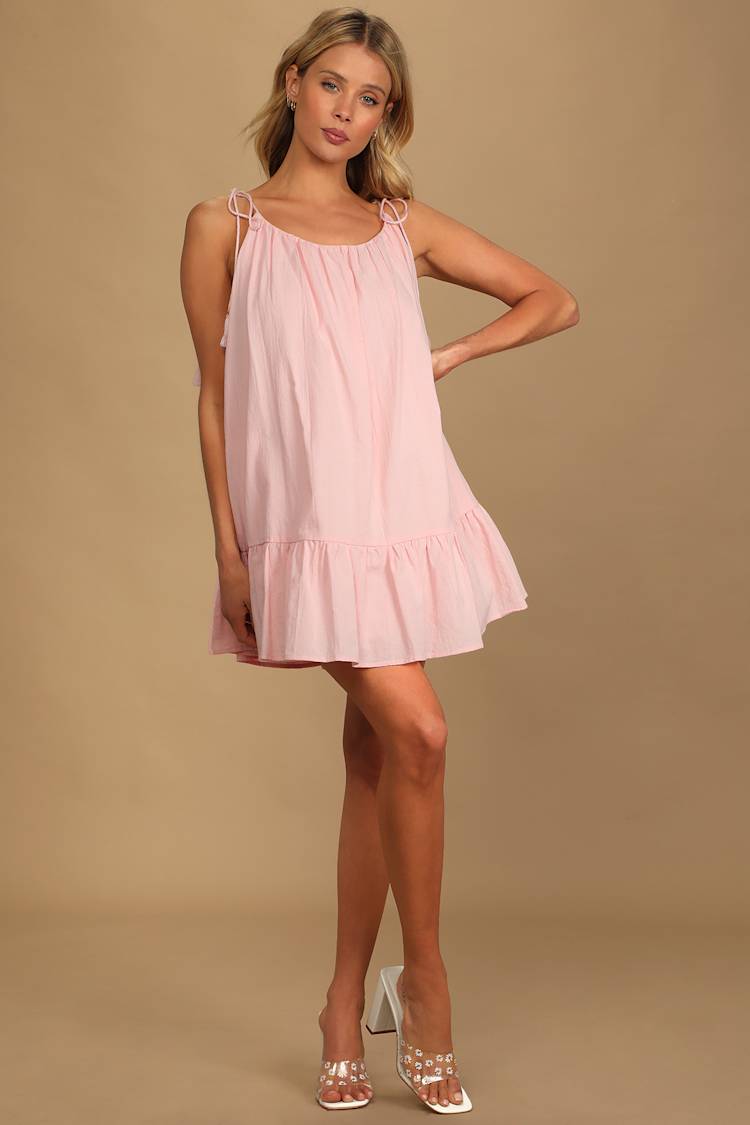 chinese dress ladies BuyBaby Pink Vintage Cotton Summer Mini Indo Western Dress in USA, UK –  Empress Clothing main image 1