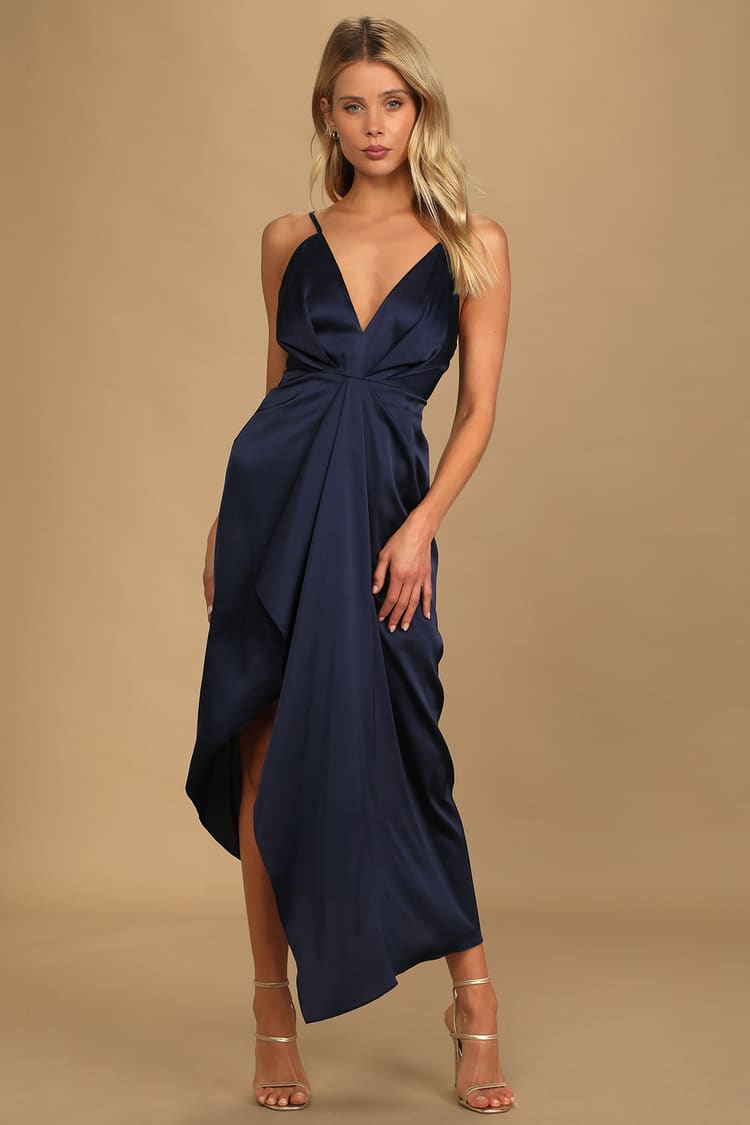 Navy Blue Dress With Sleeves