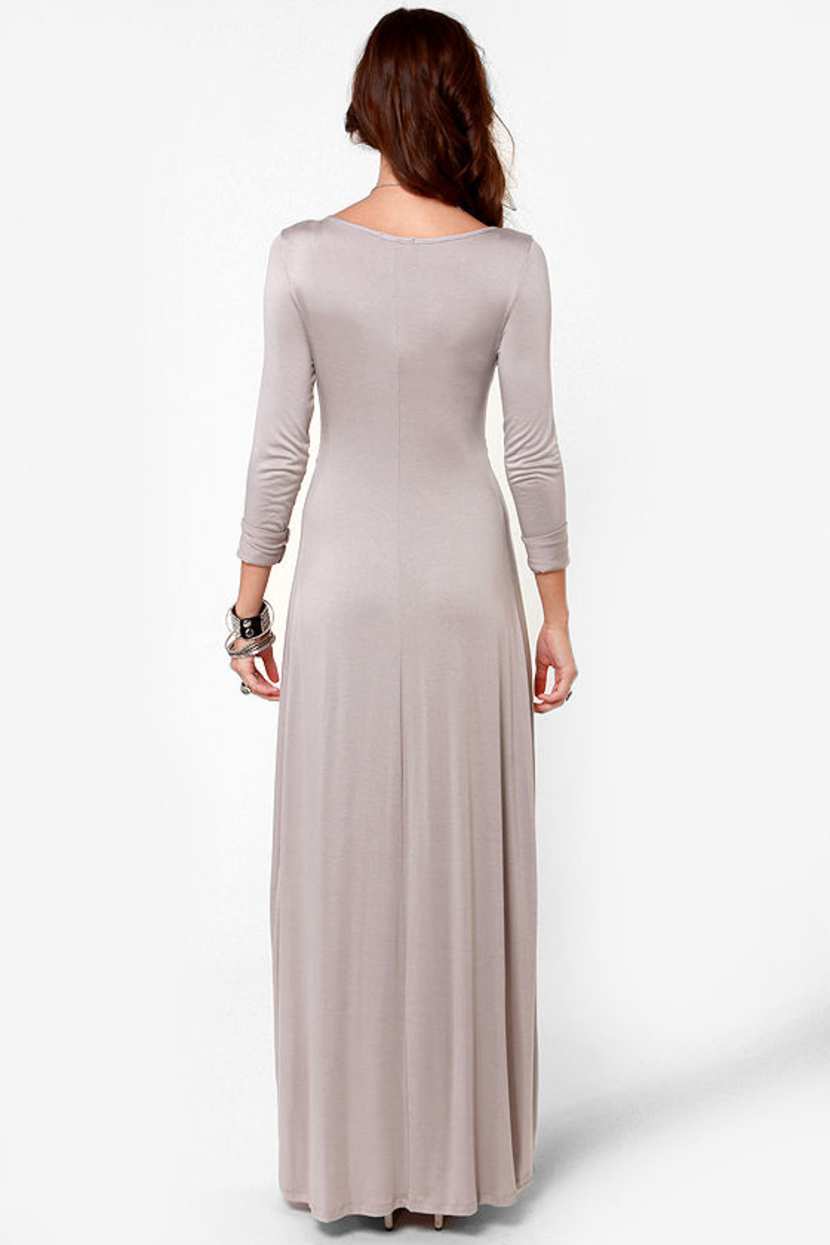 lulus grey maxi dress Cute Grey Dress - Maxi Dress - $46.00