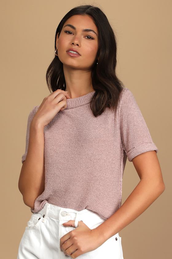 More Than it Seams Mauve Pink Sweater Knit Tee 2