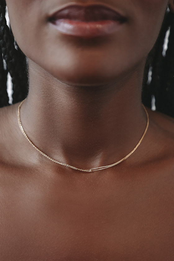 Gold Chain Necklace Gold Choker 14KT Gold Necklace Lulus