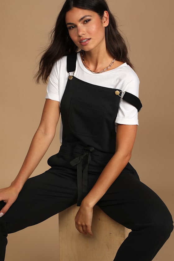 Black Overalls - Drawstring Overalls - Cuffed Overalls - Jumpsuit - Lulus
