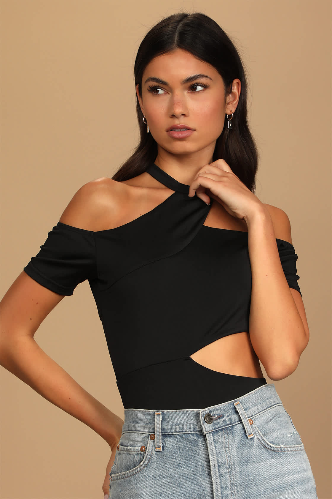 Black Bodysuit Cutout Bodysuit Sleeveless Bodysuit Top Lulus