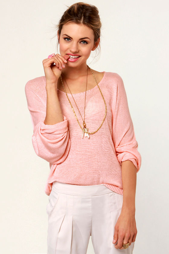 Pretty Light Pink Sweater Oversized Sweater Dolman Sweater 40.00