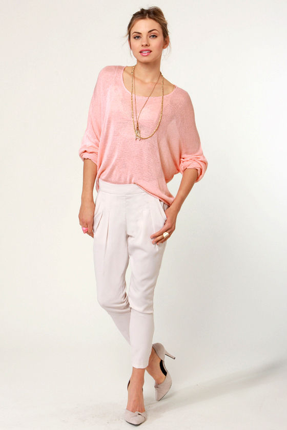 Pretty Light Pink Sweater Oversized Sweater Dolman Sweater 40.00