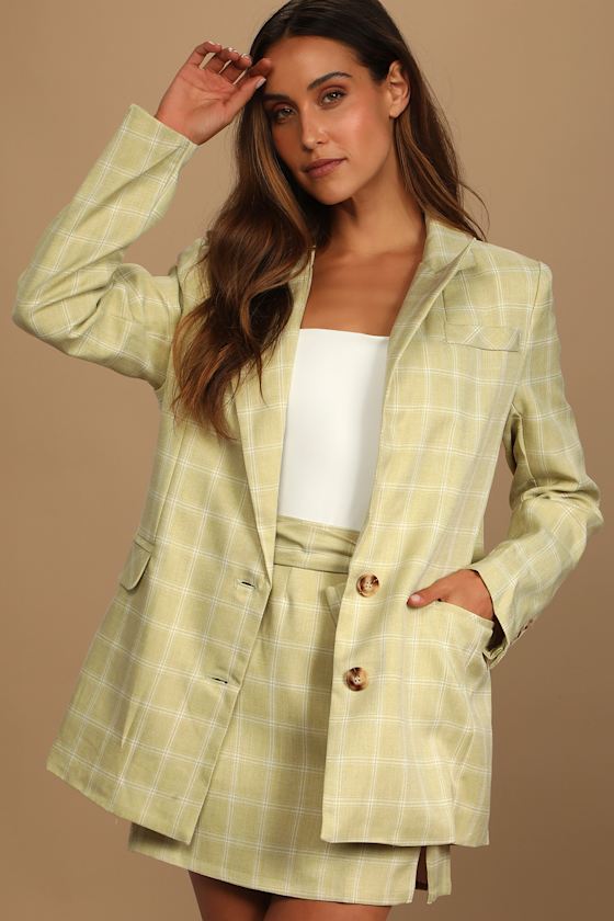 Totally Fabulous Green Plaid Blazer 6