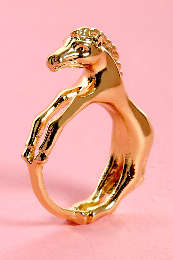 Cute Gold Ring Horse Ring Animal Ring 12.00 Lulus