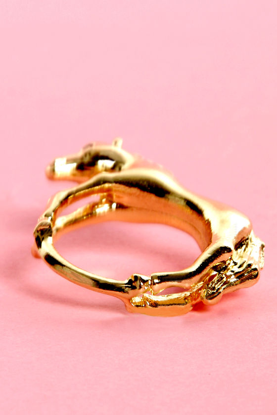Cute Gold Ring Horse Ring Animal Ring 12.00
