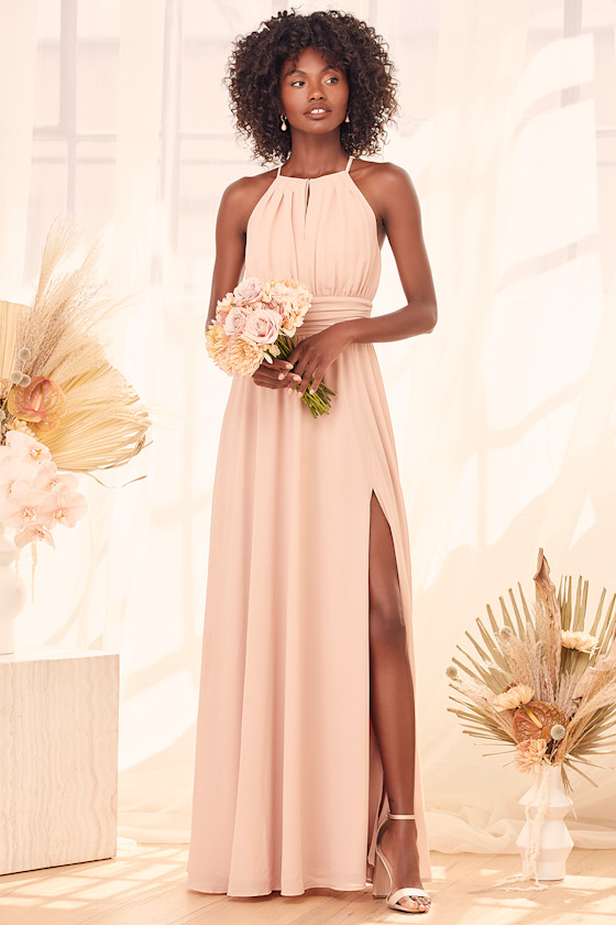 Blissful Beginning Blush Sleeveless Maxi Dress 4