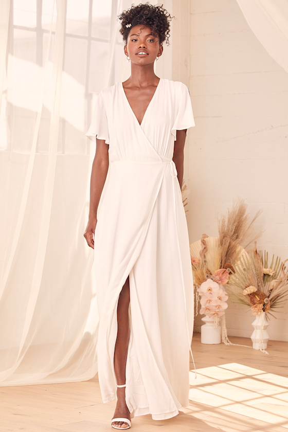 Azalea Regalia White Wrap Maxi Dress 3