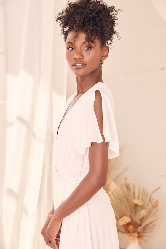 Azalea Regalia White Wrap Maxi Dress 2