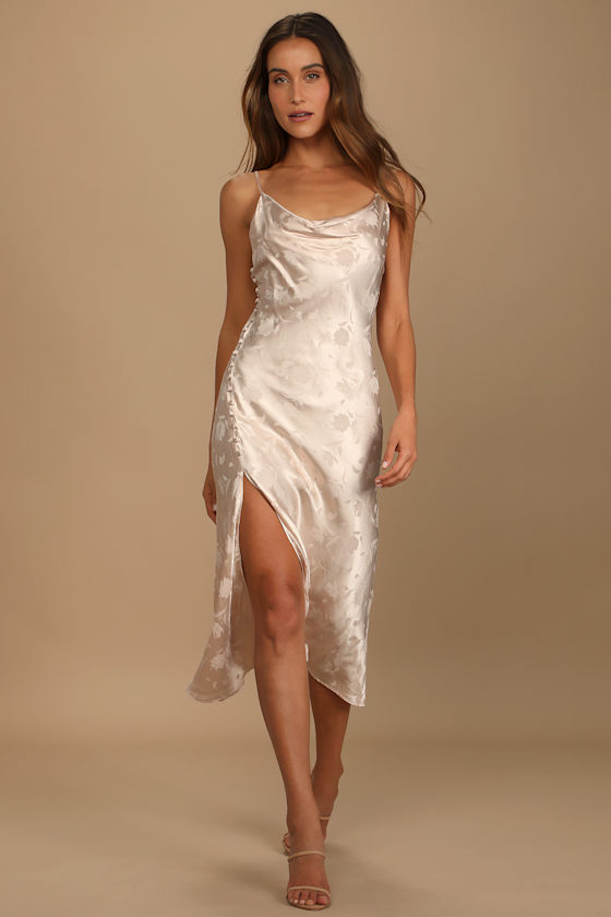 satin jacquard dress