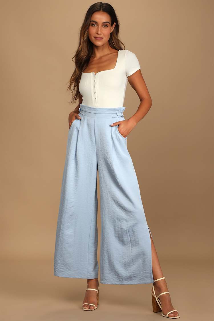 sachin and babi light blue dress Navy High Waist Wide Leg Pants | Women's Clothing and Accessories