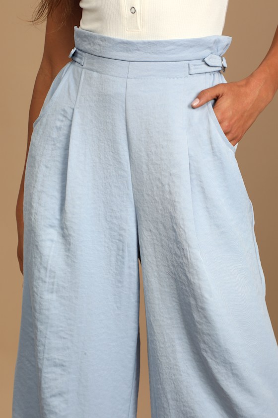 Suit Yourself Dusty Blue High-Waisted Wide-Leg Pants 6