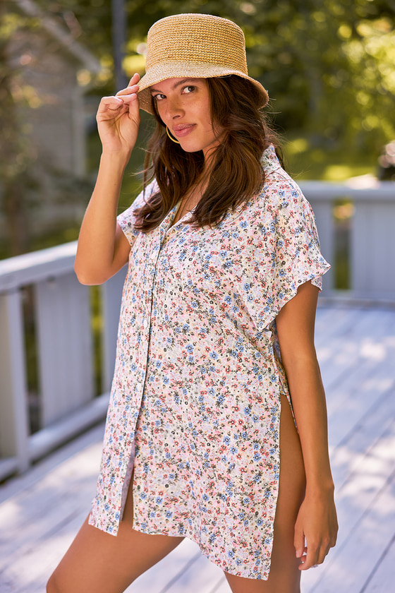 floral swim cover up