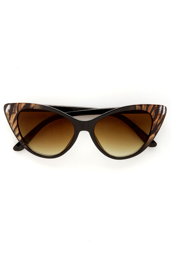 Cute CatEye Sunglasses Brown Sunglasses 10.00 Lulus