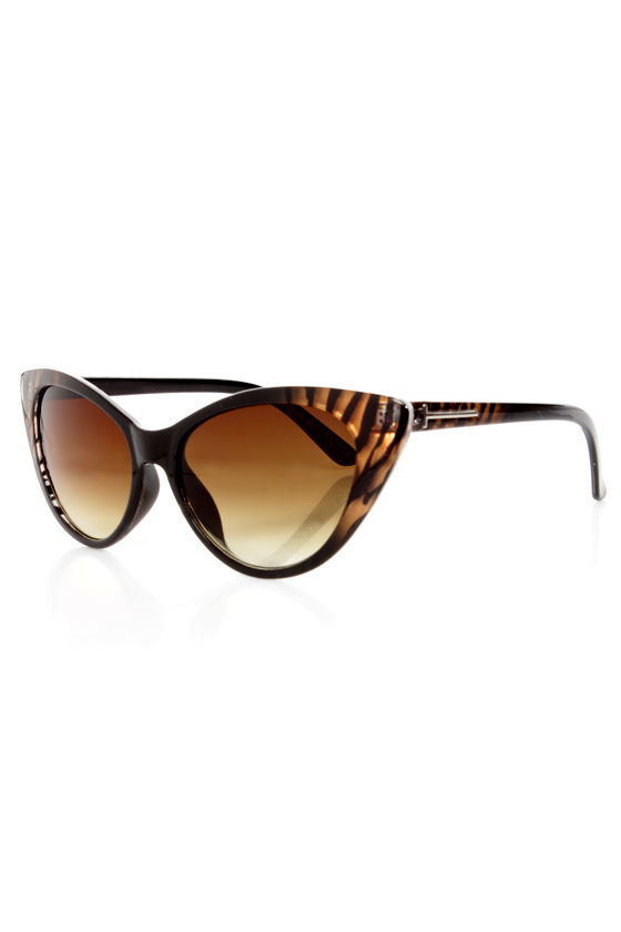 Cute CatEye Sunglasses Brown Sunglasses 10.00 Lulus