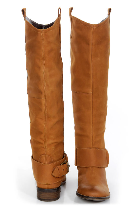 steve madden bam boots cognac