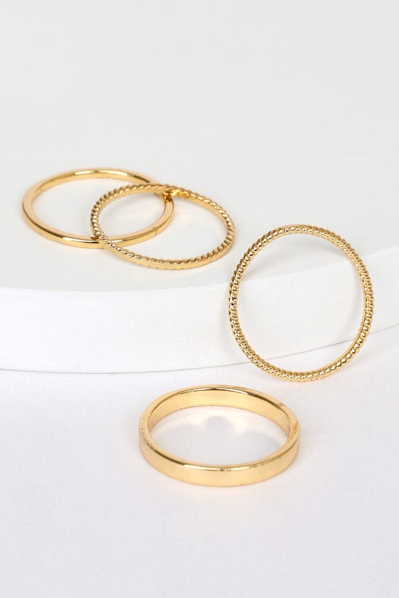 Minimal and Chic 14KT Gold Ring Set 1