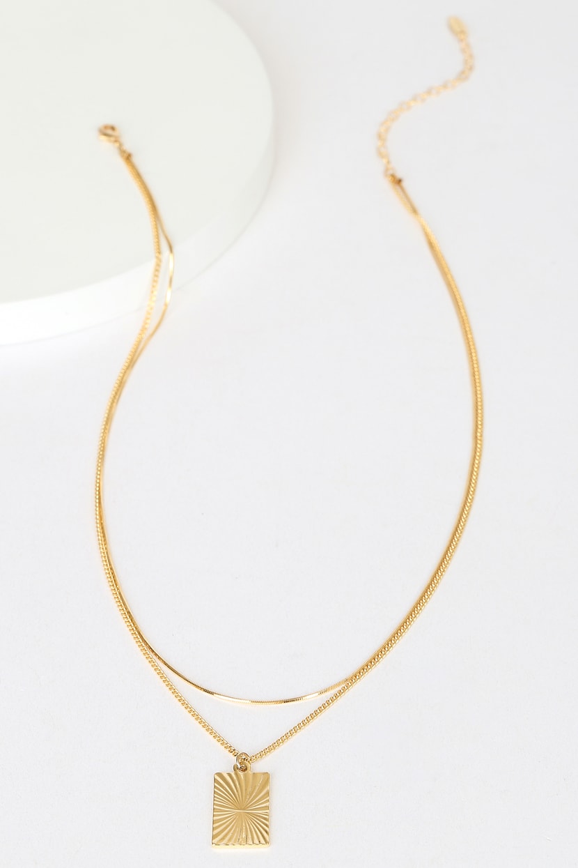 Layered Gold Necklace - Teardrop Pendant Necklace - Necklace Set - Lulus