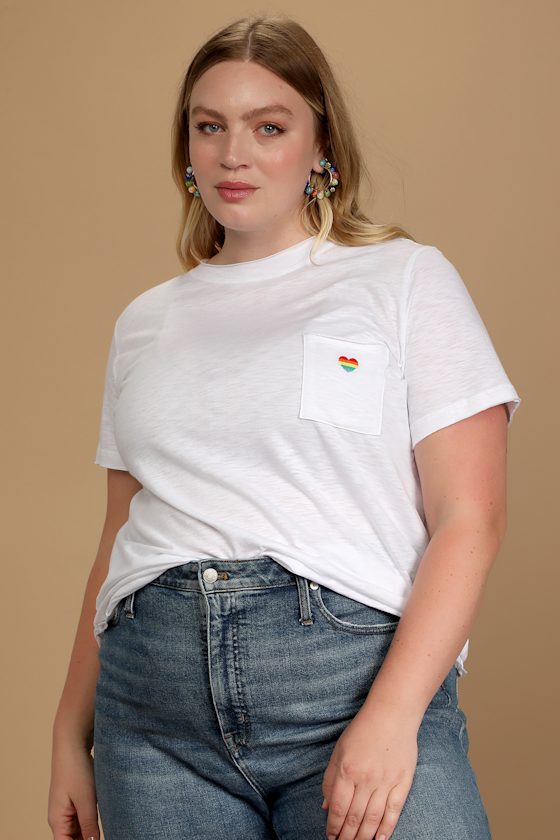 Big Outline White Heart Tee main image 0