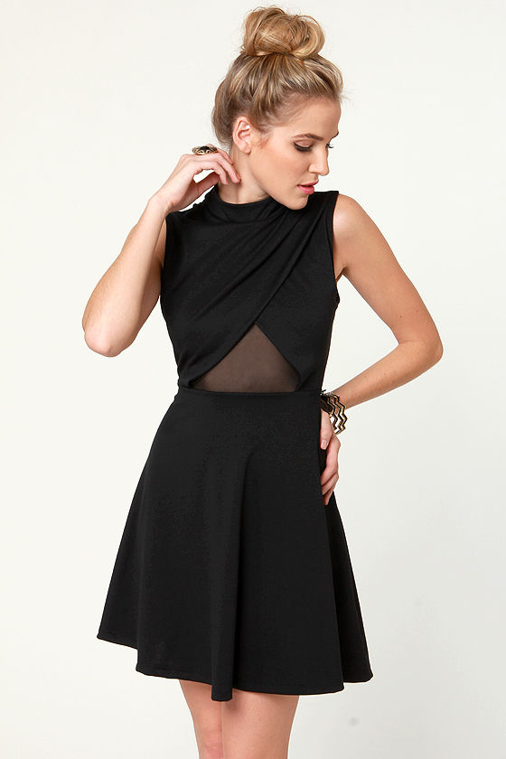 Noir-vel to Behold Cutout Black Dress