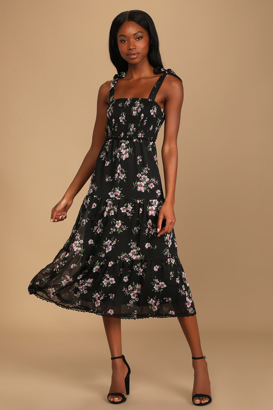 black floral dress