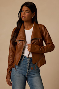 Up on a Tuesday Camel Vegan Leather Jacket 2