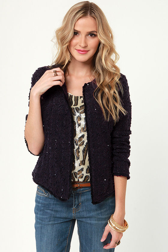 navy blue sequin jacket