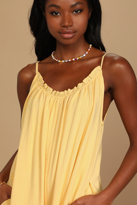 Beautifully Breezy Yellow Sleeveless Wide-Leg Jumpsuit 5